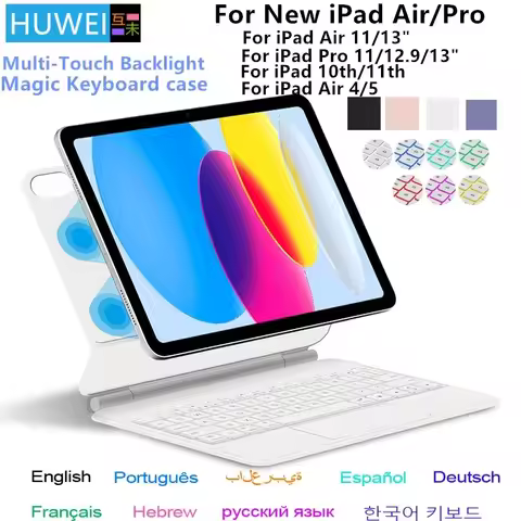 TouchPad Magic Keyboard for iPad Air 11 13 M4 2026 M3 M2 iPad 10 10th Air 4 5 6 iPad Pro 11 12.9 13'