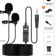 Boya Microphone Boya BY-M1DM Dual Mic | Boya BY-MM1 | By-m1 3.5 | Boya BY-M1 Omni Lavalier Microphone Directional Clip-On Smart Phone Camcorder Audio Pc