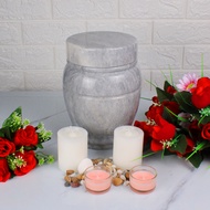 1NativeProducts Marble Cremation Urn - Jar and Bamboo Design  Real Handmade Native Marble Stone Urn 