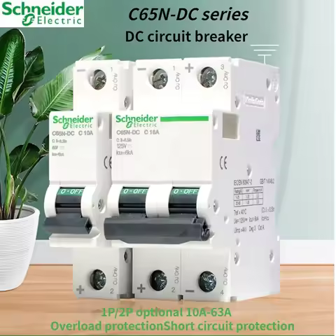 Schneider C65N-DC 1P 2P A9 Rail type Air switch household solar energy DC Miniature Circuit Breaker 