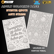 Adult Coloring Page Quote Nyinyir A5 – 20 Sheets for Healing and Entertainment. Mental health anti s
