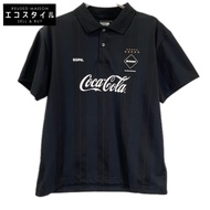FC REAL Bristol FCRB-260153 x 可口可樂黑色條紋 Polo 衫，M 碼 [二手]