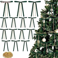 EIONG8686FT 10Pcs Christmas Ribbon Bow, Handmade Vintage Style Bow Christmas Tree Decoration, Luxury