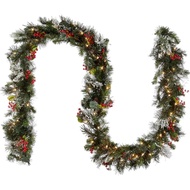 National Tree Company Pre-Lit Artificial Christmas Garland, Green, Wintry Pine, White Lights, Decora