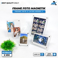 Acrylic Magnetic Photo Frame Type L - Acrylic Magnetic Photo Frame Size 2R 3R 4R 5R - Code FML