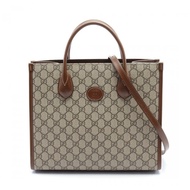 【日本直送】 GUCCI GUCCI GG Supreme 手包 托特包 PVC 皮革 淺褐色 棕色 兩用款