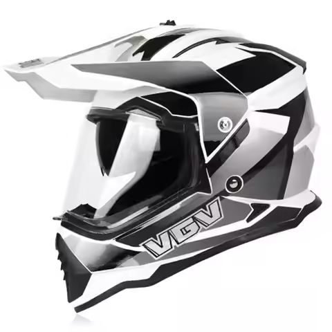 Lightweight ABS Full Face Motorcycle Helmet DOT ECE Certified Windproof Off-Road Visor SunShield Cas