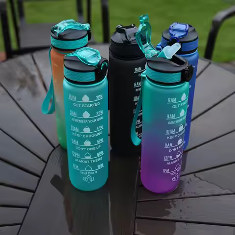 1 Liter Water Bottle Motivational Sport Water Bottle Leakproof Bottles Drinking Outdoor Travel Gym F