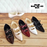 Chocolatte flat shoes 2cm ribbon flannel shoes - KL 15