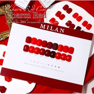 สีเจลโทนแดง Milan 9 สี ฟรีชาร์จสี สีทาเล็บเจลสีแดง เนื้อแน่น