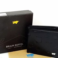 Discount Men's Imported Leather Wallet BRAUN BUFFEL BB01-12 BLACK/00047/Men's Long Wallet/ Wallet