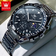 OLEVS | นาฬิกาข้อมือชาย  ควอตซ์กันน้ำ สายเหล็ก แม่เหล็กไฟฟ้า  ข้อมือสปอร์ต