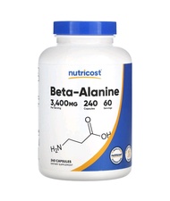 Nutricost Beta-Alanine Capsules 3400mg 240 Capsules.Potent Beta Alanine Gluten Free & Non-GMO