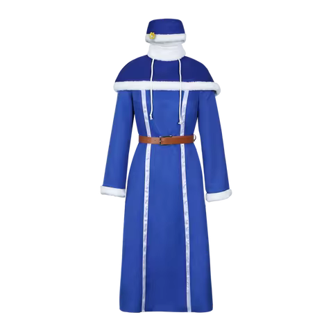 Hot Anime Juvia Lockser Cosplay Costume Long Dress With Hat Belt and Shawl
