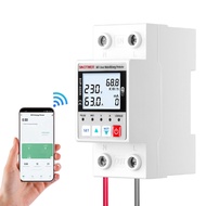 มาตรวัดอัจฉริยะราง DIN 1เฟสดิจิทัลมิเตอร์วัด AC 220V Tuya เบรกเกอร์ WiFi พร้อมหน้าจอแสดงผลการบริโภคไ