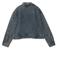 Denim Jackets Denim Disco Autumn Korean casual denim top for men with standing neck design and a washed loose outer jacket jiahuiqi