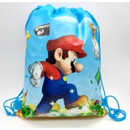 Super Mario Non-Woven Fabric Drawstring bag Kids Birthday Party bag Storage bags