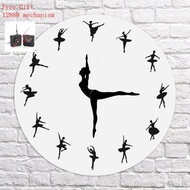 Decoration DIY Ballet Wall Clock Living Room Mirror Clock Wall Sticker Clock Mute Acrylic Creative Fashion