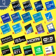 Sticker diy 13th Generation evo i5 i7 vpro Sticker cpu i9 i3 HDMI Laptop Desktop Label