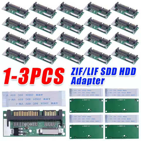 1.8" ZIF/LIF CE HDD Hard Disk Drive SSD to 7+15 22 Pin SATA Adapter Converter for Macbook air for To
