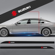 2pcs Car Logo Carbon Fibre Side Decal Side Skirt Car Stickers For Suzuki Swift Sport Jimny Grand Vit