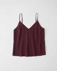 Maple麋鹿小舖Abercrombie&Fitch ＊ A&F 棗紅色細肩帶上衣100%SILK＊(現貨XS/S號)