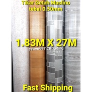 Tikar Getah Lantai Maslino 6kaki,Tikar Getah Segulung,Tikar Getah Tebal 0.50mm,1.83M X 27M PVC Flooring Ready Stock