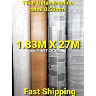 Tikar Getah Lantai Maslino 6kaki,Tikar Getah Segulung,Tikar Getah Tebal 0.50mm,1.83M X 27M PVC Floor