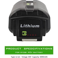 40V 6.0Ah Battery Replacement for Ryobi 40v Battery, 6000mAh High Capacity Compatible with Ryobi 40v