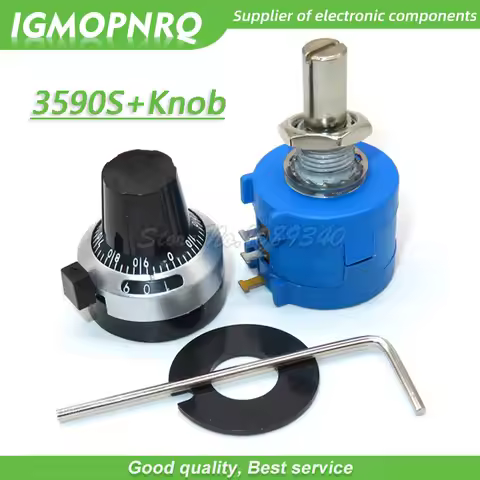 3590S-2 3590S Series Precision Multiturn Potentiometer 10 Ring Adjustable Resistor+1PCS Turns Counti