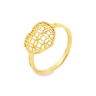 TT0 Top Cash Jewellery 916 Gold Ancient Coin Heart Ring