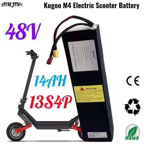 AIMJIN 48V 14Ah/672Wh 18650 Lithium Ion 13S4P Battery Pack Suitable for Kugoo M4/M4Pro Electric Scoo