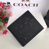 Short wallet men embossed double fold wallet with receipt 75363