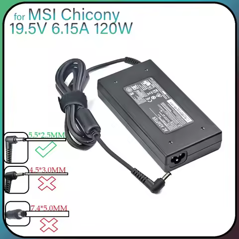 For Chicony 19.5V 6.15A Power supply for MSI GE60 GE70 GP60 PE62 GE72 GF63 16GH AC adapter Laptop Ch