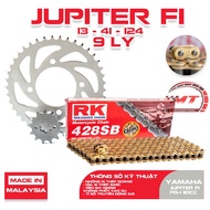 Golden RK chain sprocket for Yamaha Jupiter Gravita FI 9mm imported from Malaysia