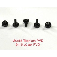(black PVD titanium) 6li15 screw with black titanium burr - m6x15 step titanium black