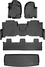SMARTLINER Floor Mats - Cargo Liner Behind 3rd Row Set Black for 18-19 Expedition/Navigator 2nd Row 