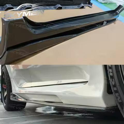 For Civic Type-R FK8 Varis-style Carbon Fiber Glass Side Skirt Set Trim Body Kit FK8 Type R FRP Side