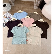 Soft and cool U-neck paper T-shirt 76911 T Shirt Woman