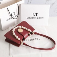 CHERRY&KIWI กระเป๋าสะพายข้างผู้หญิง กระเป๋าใต้วงแขน Baguette Bag red