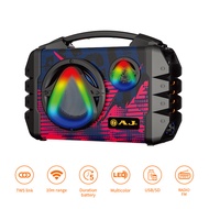 AJ ลำโพงบลูทูธ รุ่น X61 Speaker Wireless Mic 50 วัตต์ มีเเบตในตัว พร้อมไมค์ลอย รีโมท ประกัน 1 ปี