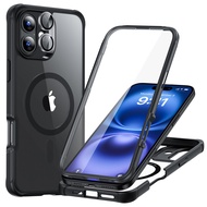 【全面耐衝撃・Magsafe対応】 ESR iPhone 16 Plus ケース 360°全面保護 いphone16plusケース magsafe 軍用規格保護 個別レンズ保護フィルム1セット iph