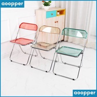Transparent Folding Chair Dining Stool Office Chair Nordic Chair Backrest Chair Makeup Stool Leisure