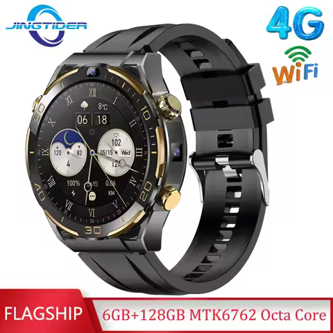 JT7 4G Android 10 OS Smart Watch Men MTK6762 Octa Core 6GB Ram 128GB Rom Dual Camera 5G Wifi GPS 4G 