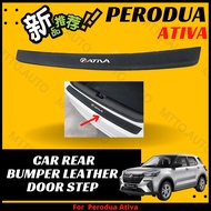 MTTO Perodua Ativa Exterioir Car Rear Bumper Leather Door Step Sticker Carbon Fiber Accessories