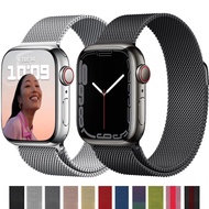 [HOT JUXXKWIHGWH 514] สายโลหะสำหรับ Apple Watch Band 44มม. 40มม. 42มม. 38มม. สร้อยข้อมือสแตนเลส Magnetic Loop IWatch Series 3 4 5 6 Se 7 45มม. 41มม.