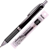 Pentel Energel Alloy RT Gel Pen Medium Point Metal Tip Ballpoint Pen Black ink + Refill (Black Body)