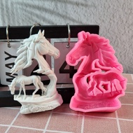 Spot Ready Stocks Big Promotion Big Horse Cover Pony Plaster Ornament Silicone Mold DIY Plaster Ceme