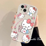 For Infinix Smart 8 7 6 5 2020 Hot 40i 40 Pro 30i 30Play 20 20i Play Note 12 G96 Spark Go 2024 2023 Hot 12 11 10 Play ITEL S23 Cute Kitty Cartoon 3D Wave Edge Phone Case Soft Cover