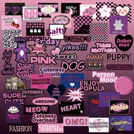 American Retro Style Cat Pink Love Letter Leopard Print Sticker Computer ipad Mobile Phone Sticker 6